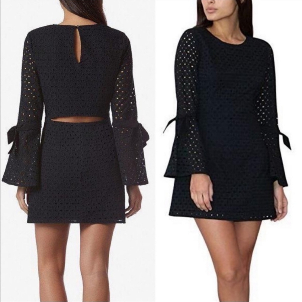 AVEC LES FILLES Eyelet Bell Sleeve Dress NWT